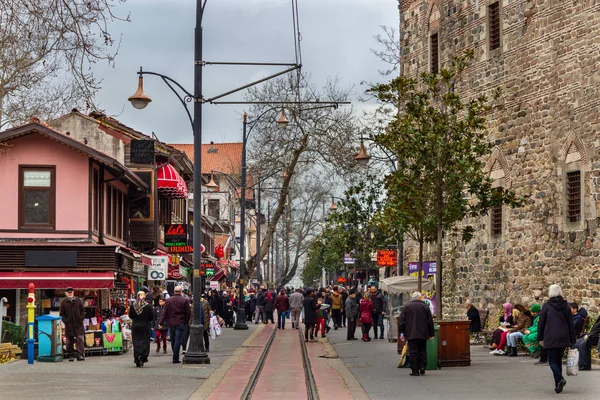 Bursa Turquia Janeiro 2019 Rua Comercial Popular Bursa Cumhuriyet Street — Fotografia de Stock