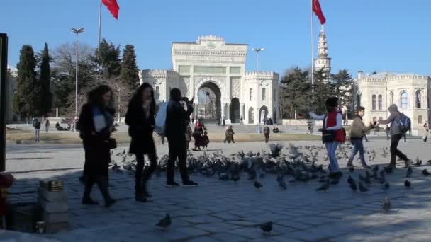 Beyazit Istanbul Turkiet Mars 2019 Istanbuls Universitet Entrédörren — Stockvideo