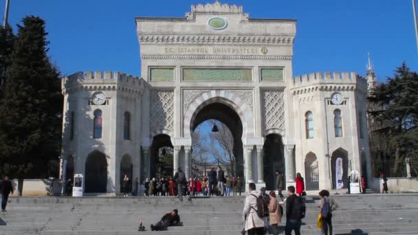 Beyazit Istanbul Turquie Mars 2019 Entrée Principale Université Istanbul — Video