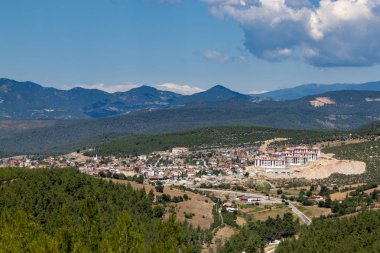 Orhaneli ilçesi panoramik havadan görünümü. Bursa Türkiye