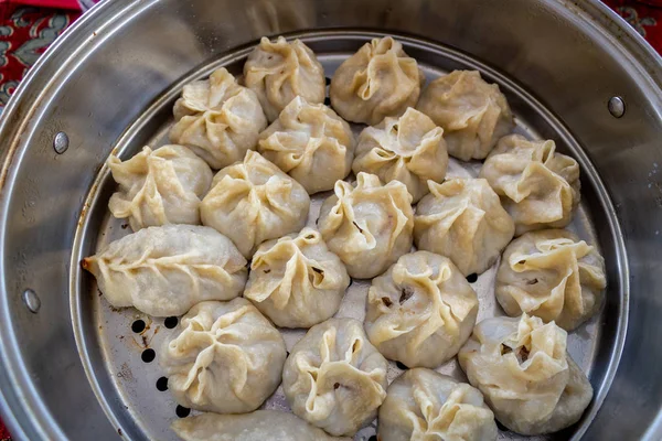 Orta Asya Geleneksel Yemekleri Ravioli Manti Khinkali — Stok fotoğraf