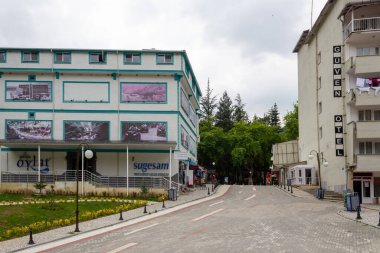 Oylat, Bursa / Türkiye - 26 Haziran 2020: Oylat kaplıcaları ve termik hamamlar