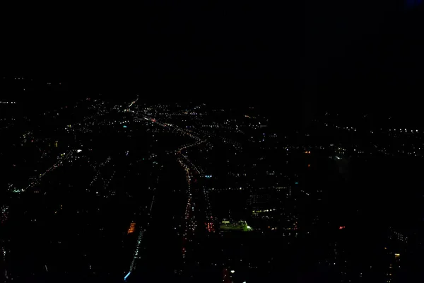 Top Vista Noturna Cidade Toronto Com Muitas Luzes Minúsculas Coloridas Imagem De Stock