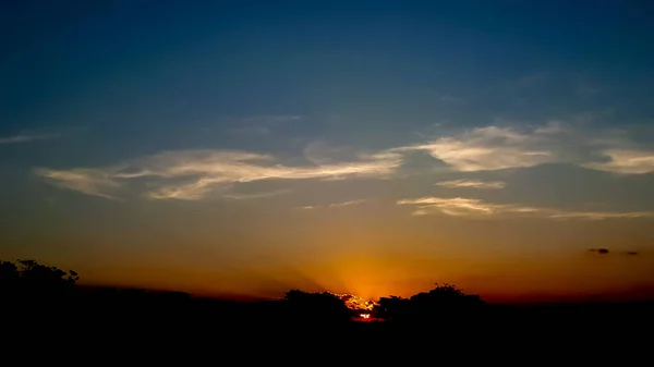 A landscape view of a beautiful sunset Stock Photo