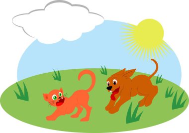 Sonra kedi köpek çalıştırır.