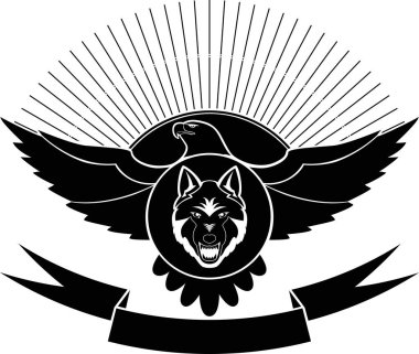 Kartal, kurt, güneş dövme ve çıkartmalar