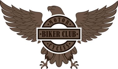 Metin ile kartal. Motorcu amblemi.