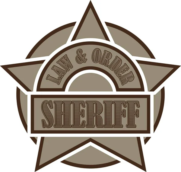 Sheriff Stern Emblem Stern Mit Text — Stockvektor