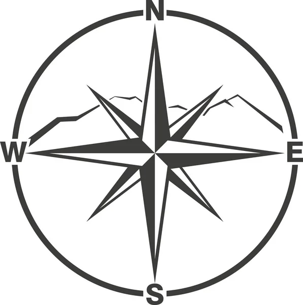 Černá Bílá Ilustrace Hvězdy Okraji Světa Horami — Stockový vektor