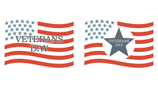 Ilustração Colorida Bandeira Texto Americanos Ilustração Sobre Tema Dia Dos — Vetor de Stock