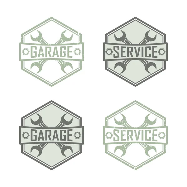 Logo Van Auto Service Auto Reparatie Kleur Illustratie Vintage Stijl — Stockvector