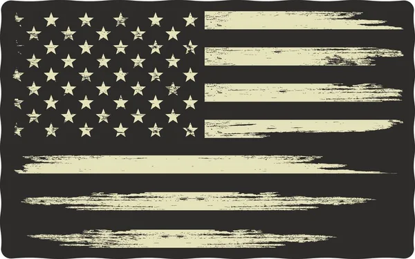 Amerikan bayrağının renkli çizimi. ABD 'nin sembolleri. Siyah arkaplanda grunge dokusu olan vektör çizimi. Amerika 'nın özgürlük ve bağımsızlığı teması.