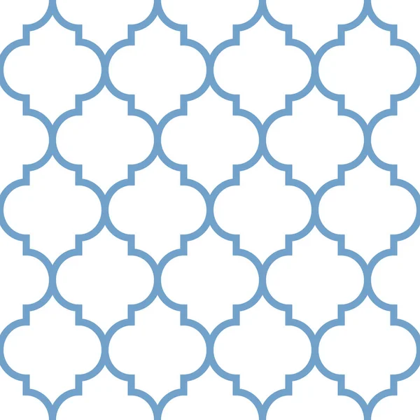 Vector moroccan repeat seamless pattern. Light blue on white background. — Stock Vector