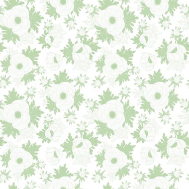 Vektör adaçayı renk anemone doku. Çiçek vektör tekrar sorunsuz doku