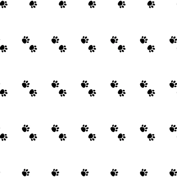 Black and white Cat Paw Dog Paw vector seamless repeat pattern . Surface pattern.