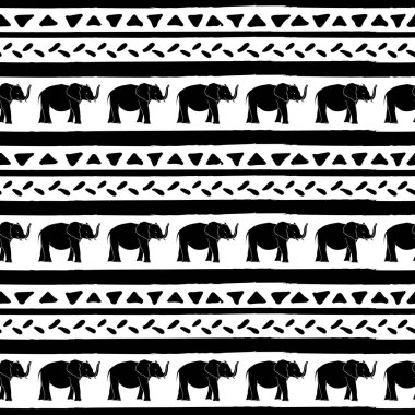 Vektör seamless modeli filler el ile çizilmiş çizgiler ve üçgenler. Elle çizilmiş siyah çizgiler ve üçgenler.