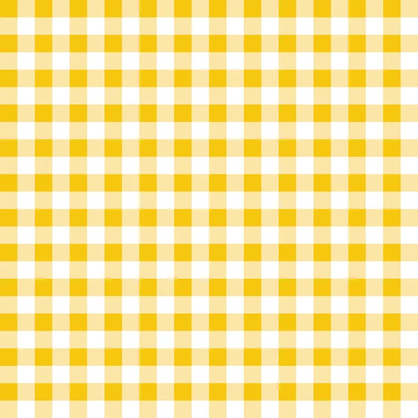 Gele en witte Plaid vector achtergrond. Naadloos herhaald geruit patroon. — Stockvector