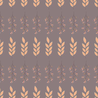 Vektör küçük çiçekler ve yaprakları ile dikişsiz desen tekrar.