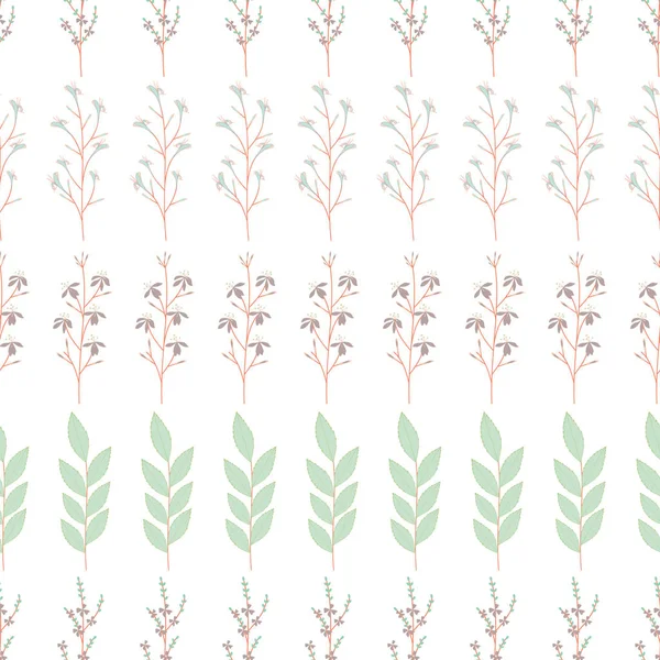 Vektör küçük çiçekler ve yaprakları ile dikişsiz desen tekrar.