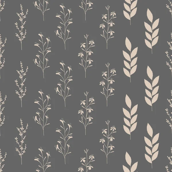 Vektör küçük çiçekler ve yaprakları ile dikişsiz desen tekrar.