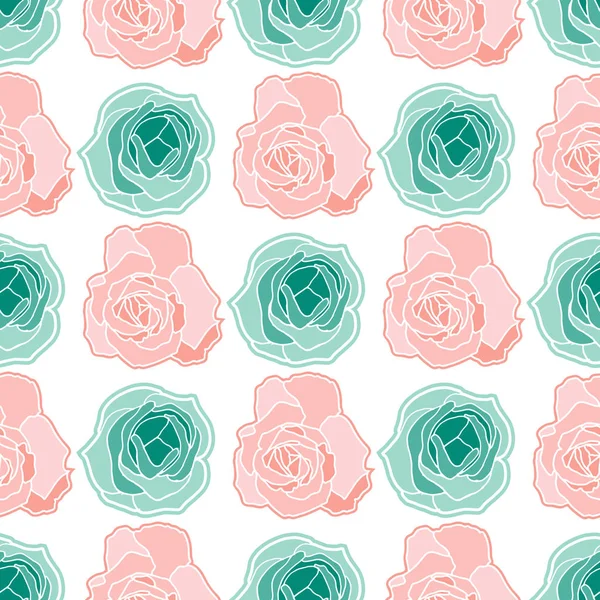Vektor wiederholen nahtlose Muster mit Rosen. — Stockvektor
