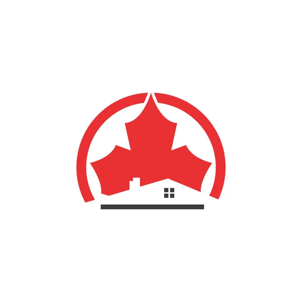 Stiliserad Höst Maple Leaf Foliage Logotyp Ikon — Stock vektor