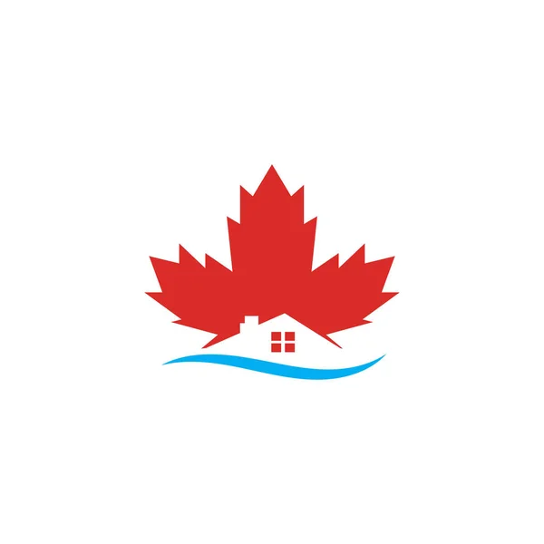 Stiliserad Höst Maple Leaf Foliage Logotyp Ikon — Stock vektor