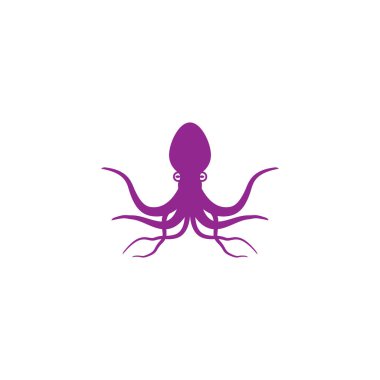 Siluet Octopus vektör şablonu. Ahtapot vektör çizimi