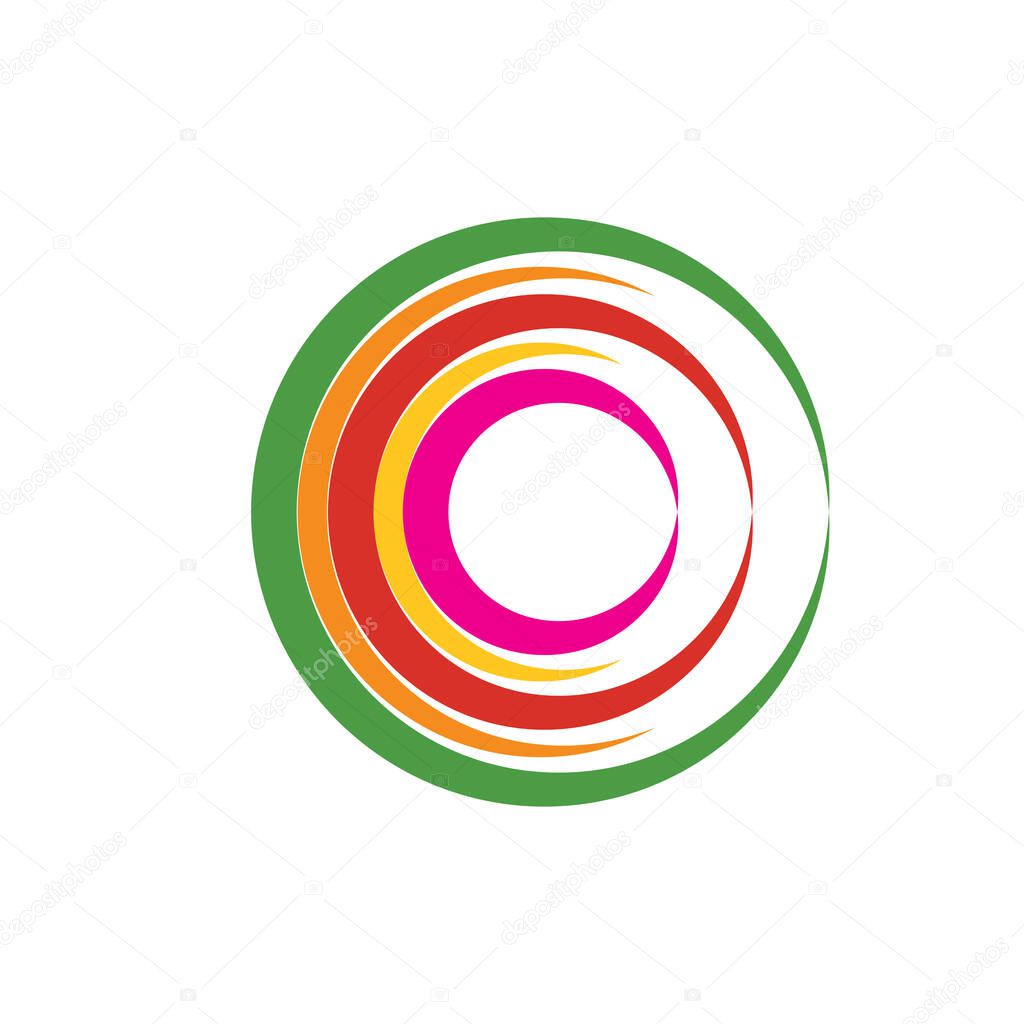Circle Blue Tornado logo symbol isolated, Abstract Hurricane Logo Symbol, Typhoon vector illustration