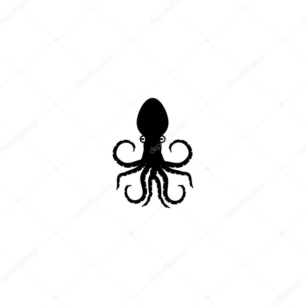 Silhouette Octopus vector template. Octopus vector illustration