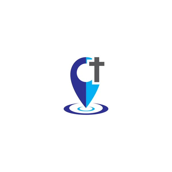 Standort Logo Design Illustration — Stockvektor