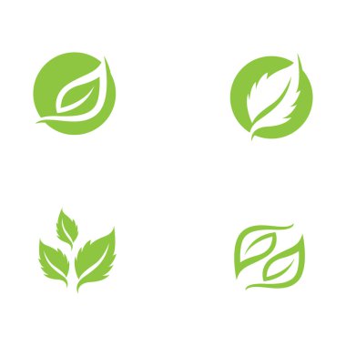 Yeşil ağaç yaprağı ekoloji doğa elementi vektörü logoları