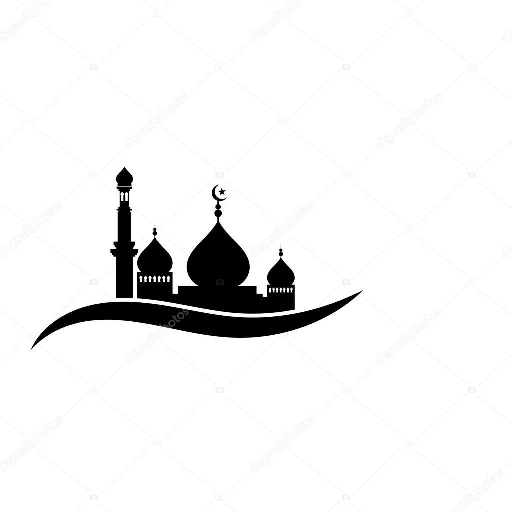 islamic mosque logo vector icon template