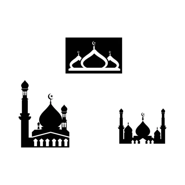 Mezquita Islámica Logotipo Vector Icono Plantilla — Archivo Imágenes Vectoriales