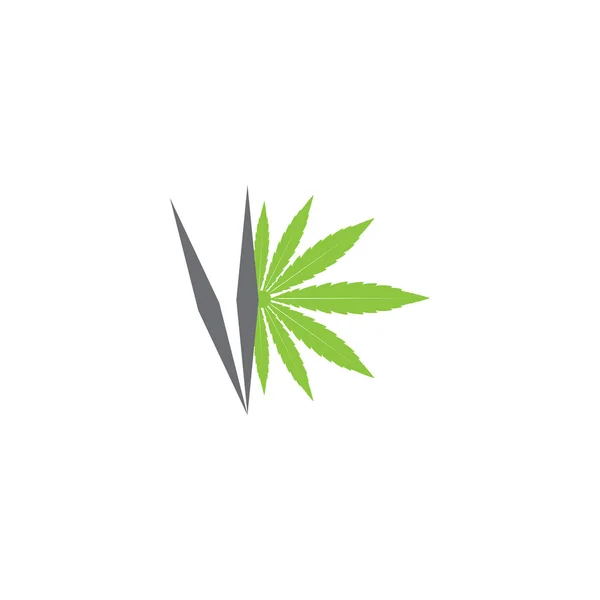 Cannabis Marijuana Hemp Leaf Logo Symbol — Stock Vector