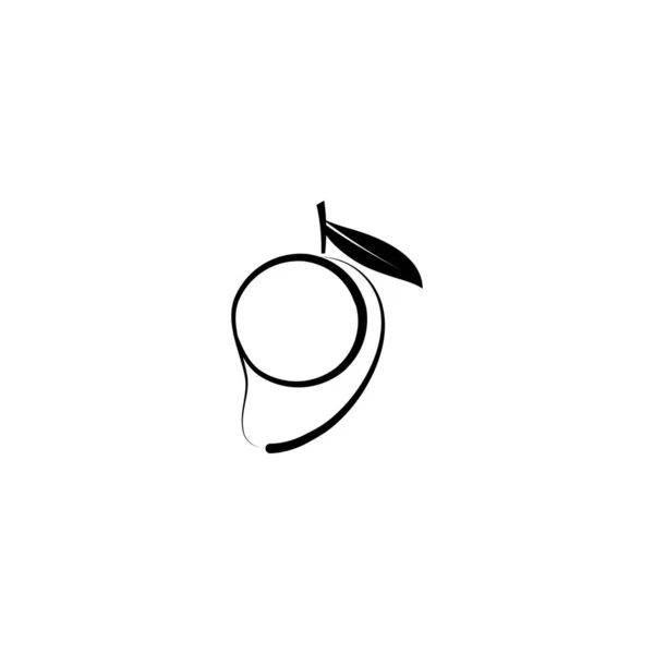 Манго Пласкому Стилі Мангський Векторний Логотип Ікона Манго — стоковий вектор