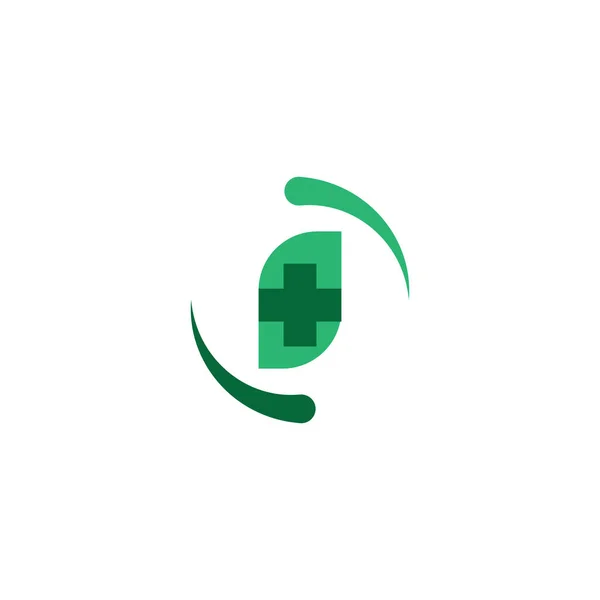Croce Medica Sana Logo Modello Icona Vettoriale — Vettoriale Stock