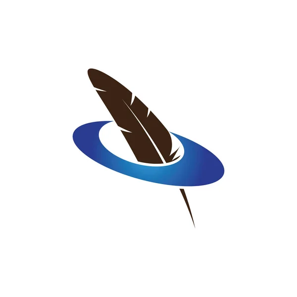 Péřové Pero Psát Logo Šablony Ikony Aplikace — Stockový vektor