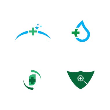 Tıbbi çapraz logo şablon ikonu