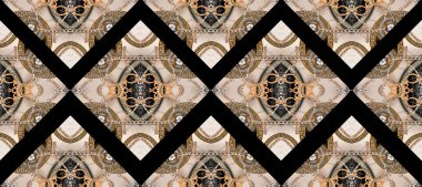 Kusursuz tekrarlayan desen, sonsuz renkli şekiller ve barok zincir, kemer izi deseni.