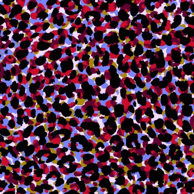 Tekstil yaz ve kış trendi desenleri, kusursuz tekrarlayan desen, sonsuz renkli leopar, çiçek ve zebra temalı baskı deseni