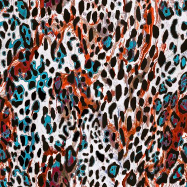 Kusursuz tekrarlayan desen, sonsuz renkli leopar, temalı baskı deseni