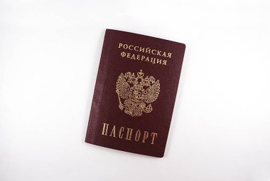 pasaport beyaz zemin üzerine Rusya Federasyonu.
