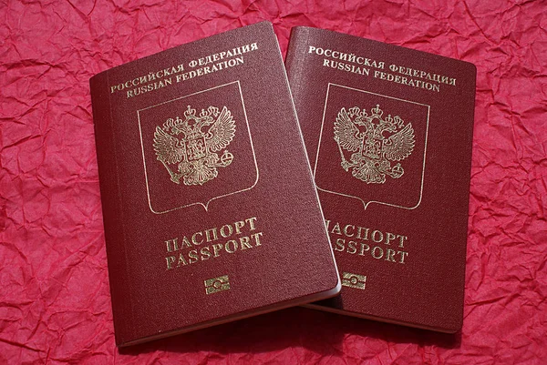 Passaporte Federação Russa Sobre Fundo Colorido — Fotografia de Stock