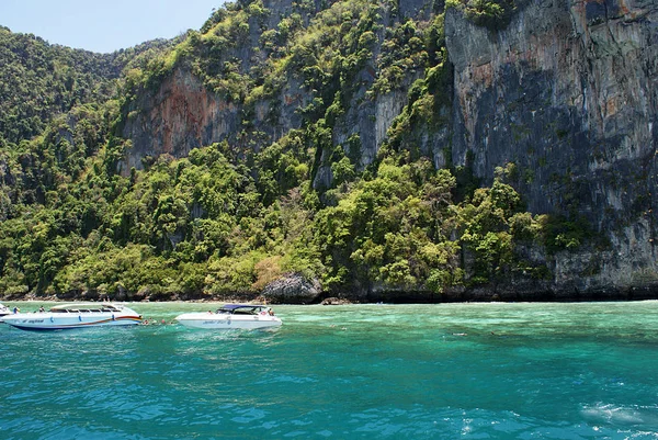 Île Dans Océan Thaïlande Yachts Bateaux — Photo