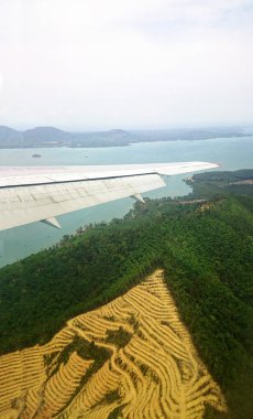 Uçaktan okyanus, Tayland, Thailand, görünümünde Adası.