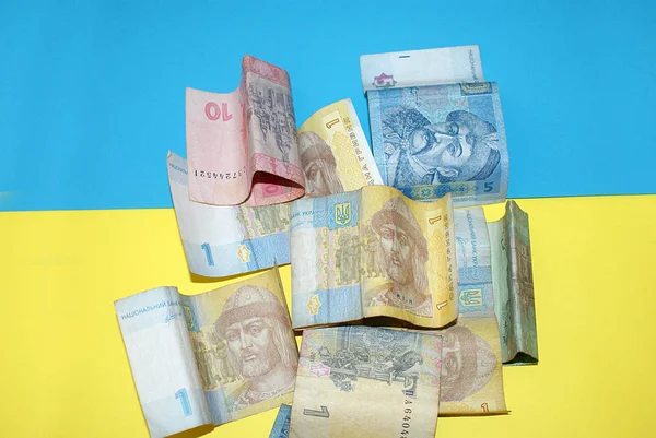 Dinero Fondo Bandera Ucraniana — Foto de Stock