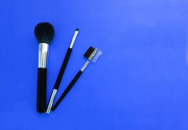 Conjunto Pinceles Para Maquillaje Sobre Fondo Brillante — Foto de Stock