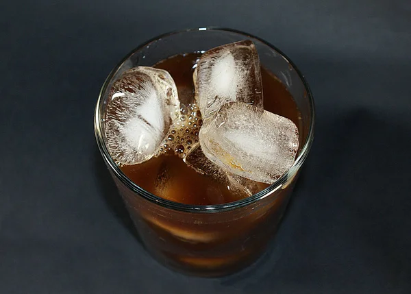 Café Helado Con Leche Vaso Cubitos Hielo — Foto de Stock