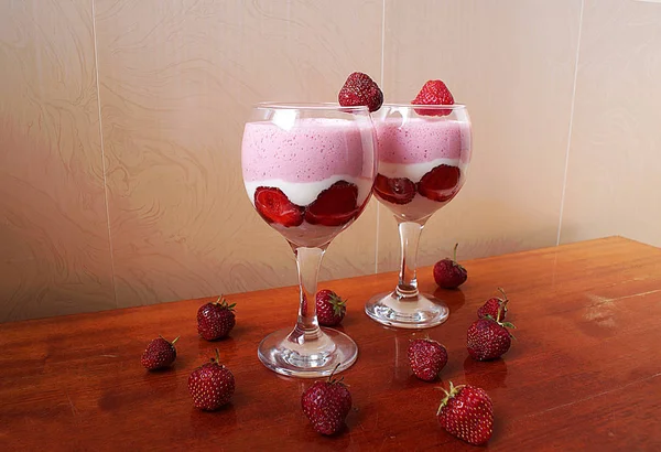 Strawberry smoothies and strawberries, drink.